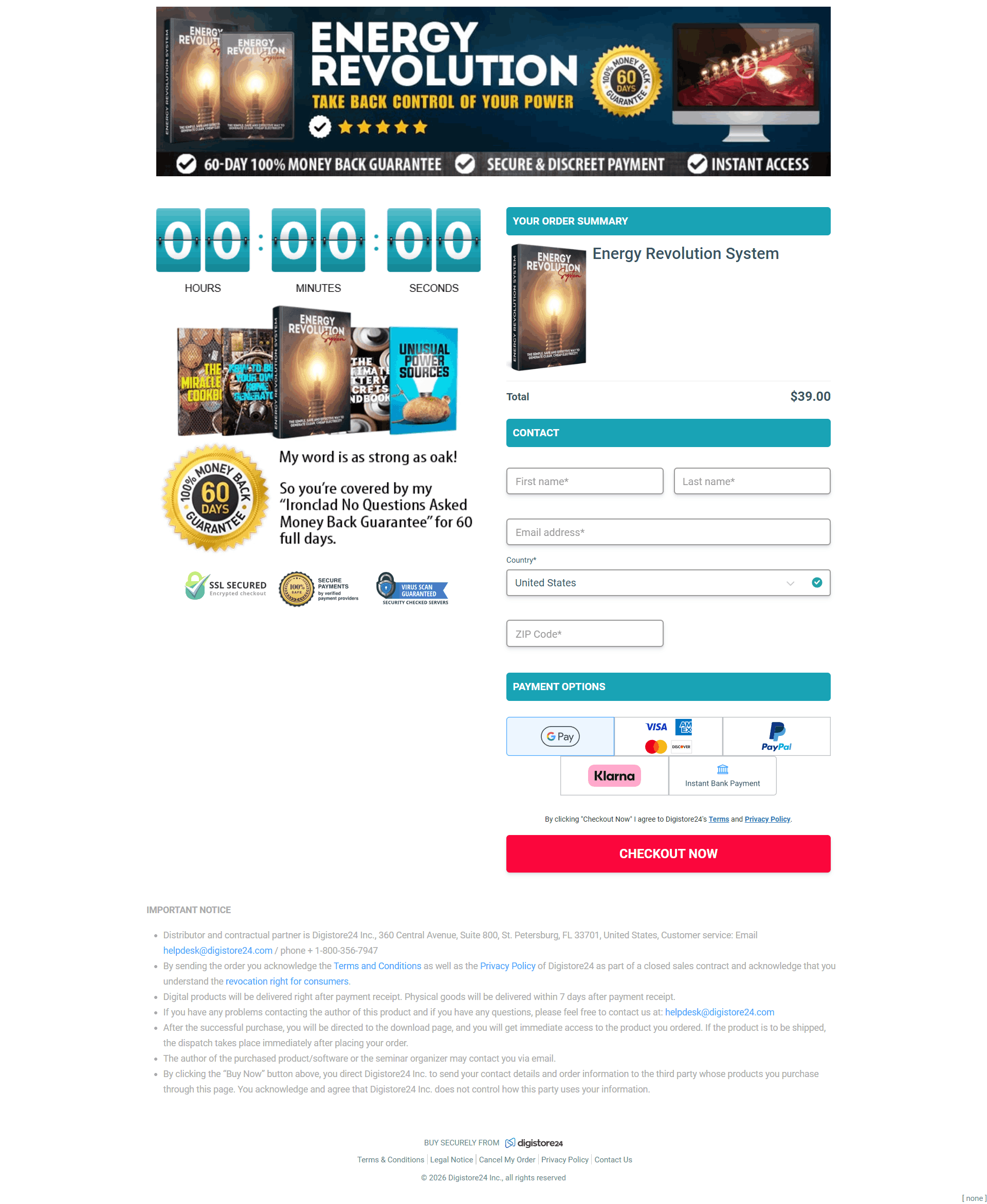 energy revolution system checkout 